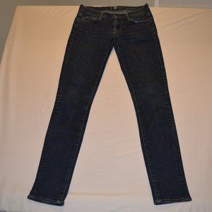 7 for All Mankind Women's Size 25 Roxanne Low Rise Dark Wash Skinny Jeans